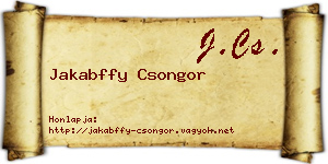 Jakabffy Csongor névjegykártya